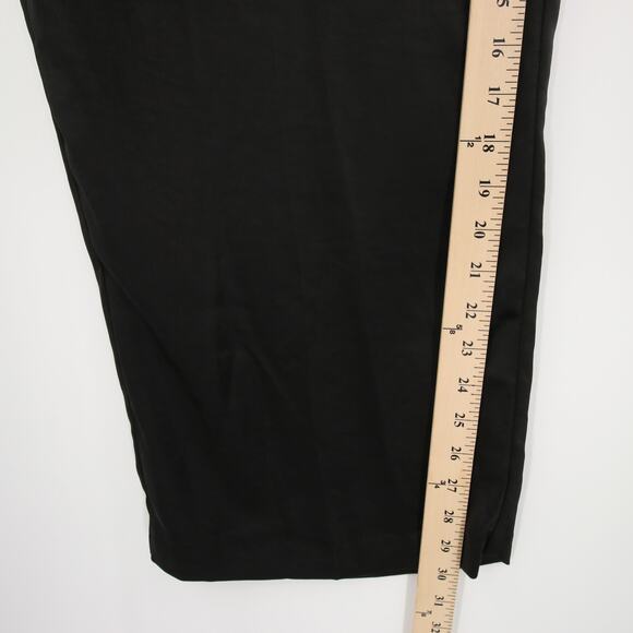 Vince Camuto Dress Pants Black Wide Leg Front Pleat Satin Trouser Pockets 16W - Picture 6 of 15